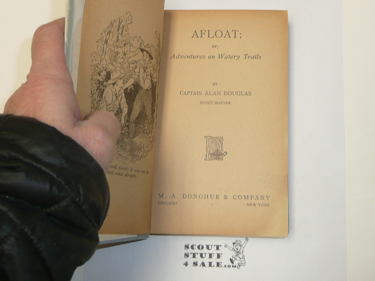 Hickory Ridge Boy Scouts Afloat or Adventures on Watery Trsails, By Captain Alan Douglas, 1917 First Edition, Hardbound with Dust Jacket, Boy Scout Story Book #3