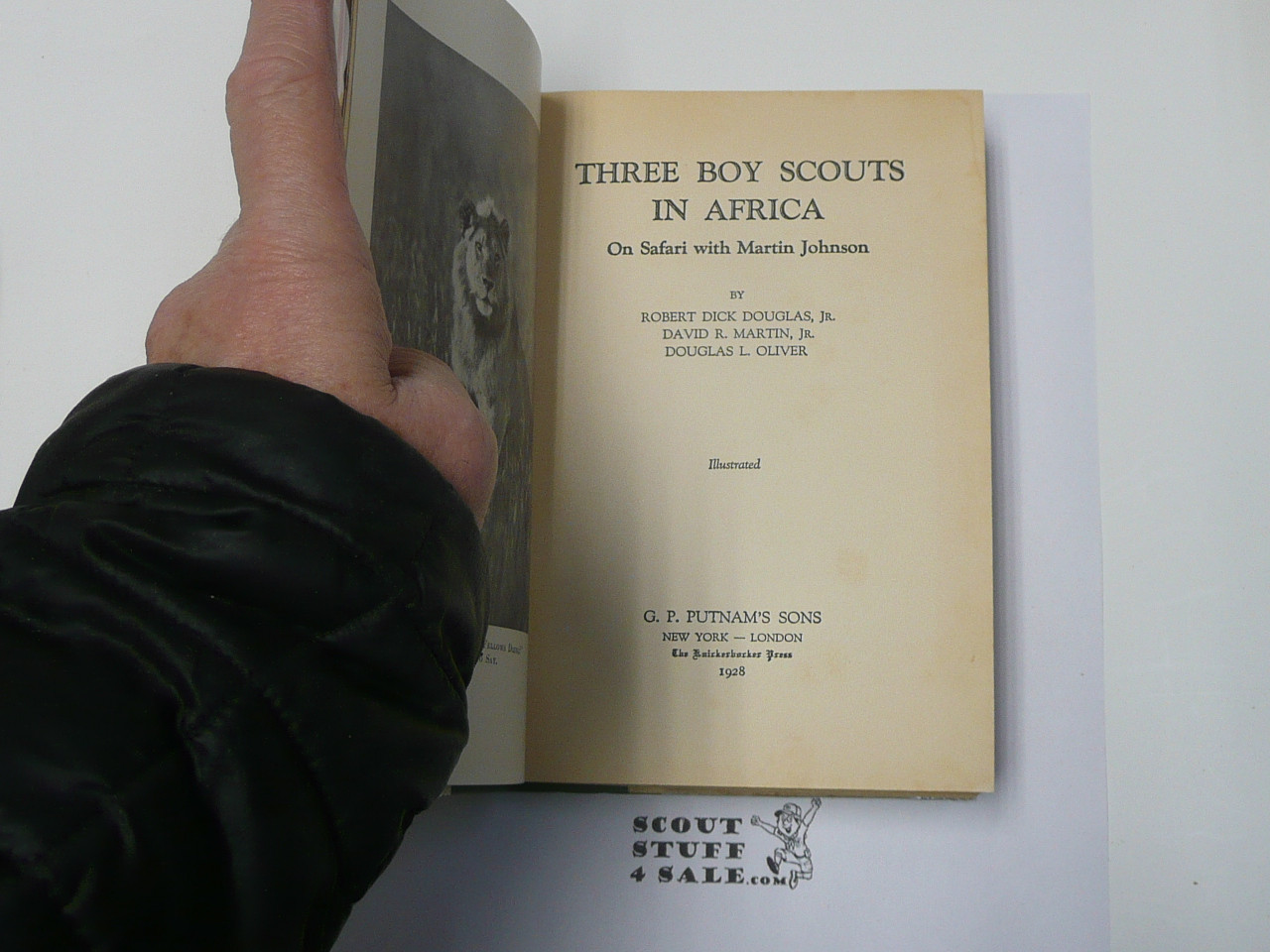 Three Boy Scouts in Africa, by Dick Douglas Jr Martin and Oliver., 1928 4th Printing, Hardbound with Dust Jacket