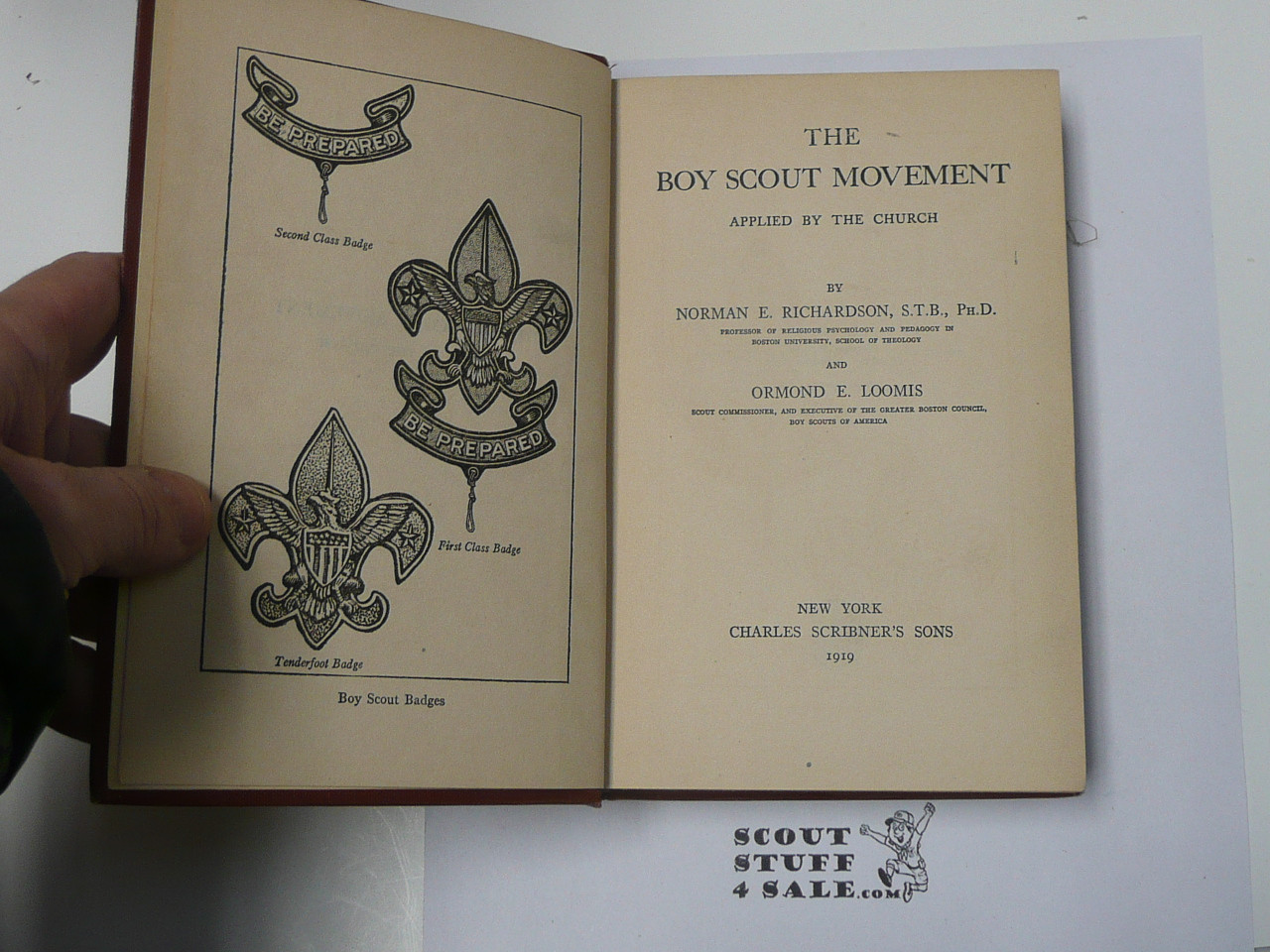 The Boy Scout Movement Applied by the Church, By Norman Richardson and Ormond Loomis, Hardbound 1919 printing