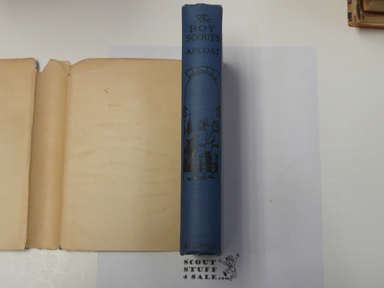 The Boy Scouts Afloat, by George Durston, 1921 First Edition, Hardbound with Dust Jacket, Boy Scout Story Book, blue binding