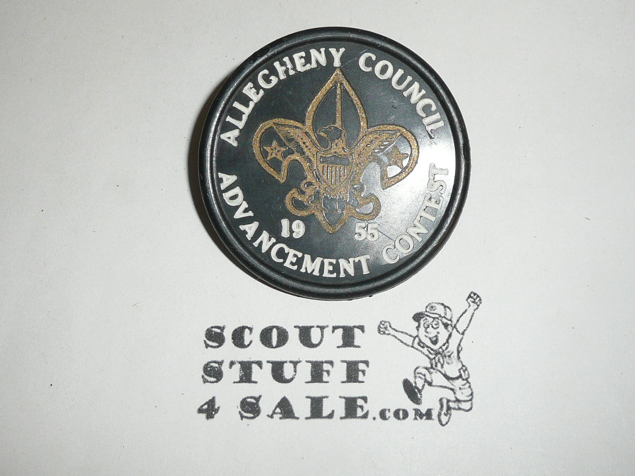 Allegheny Council 1955 Advancement Contest Plastic Neckerchief Slide