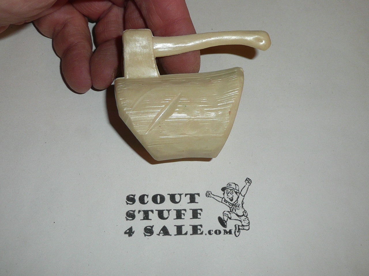 Axe and Log Neckerchief Slide, Molded Plastic