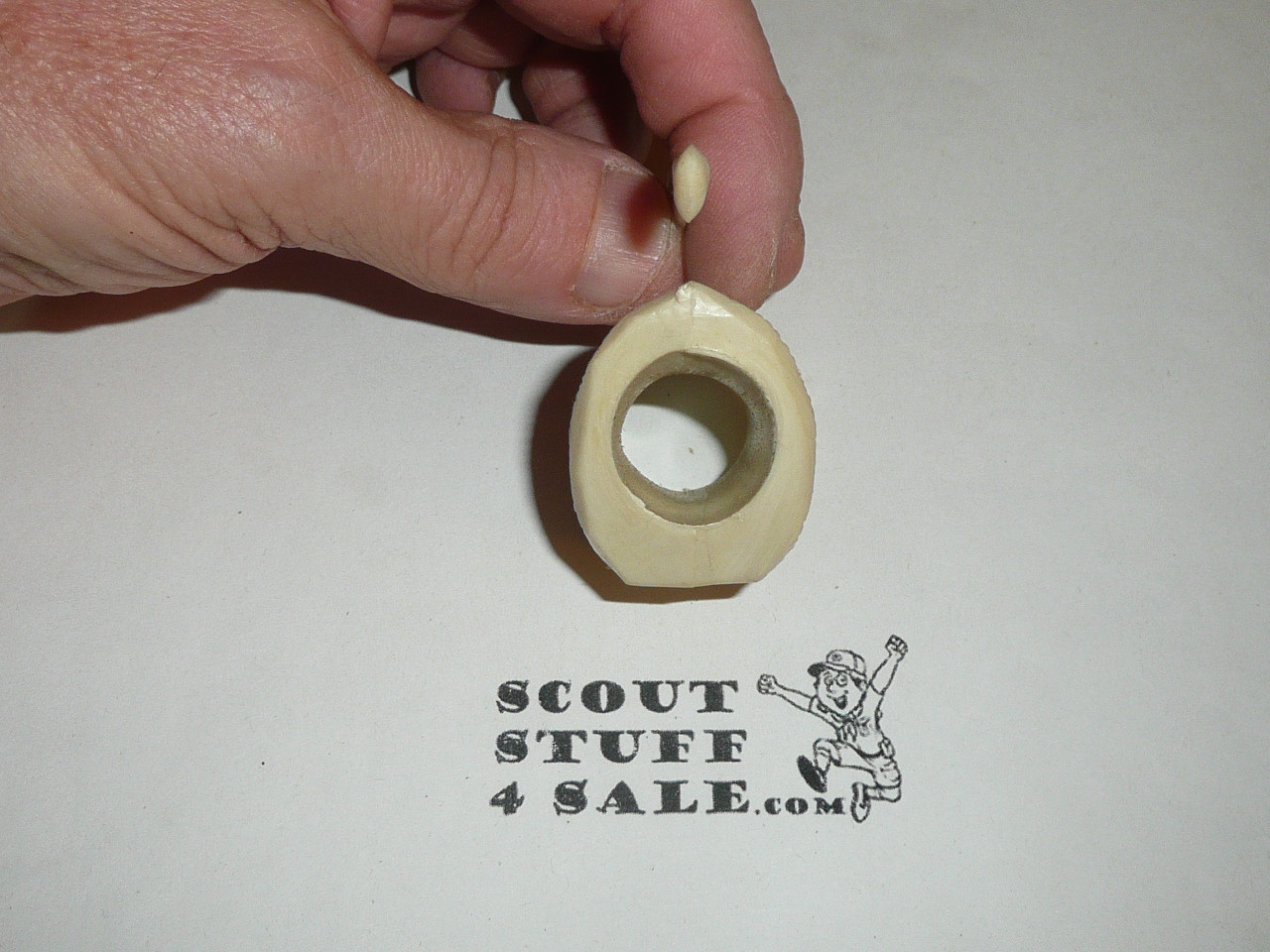 Axe and Log Neckerchief Slide, Molded Plastic