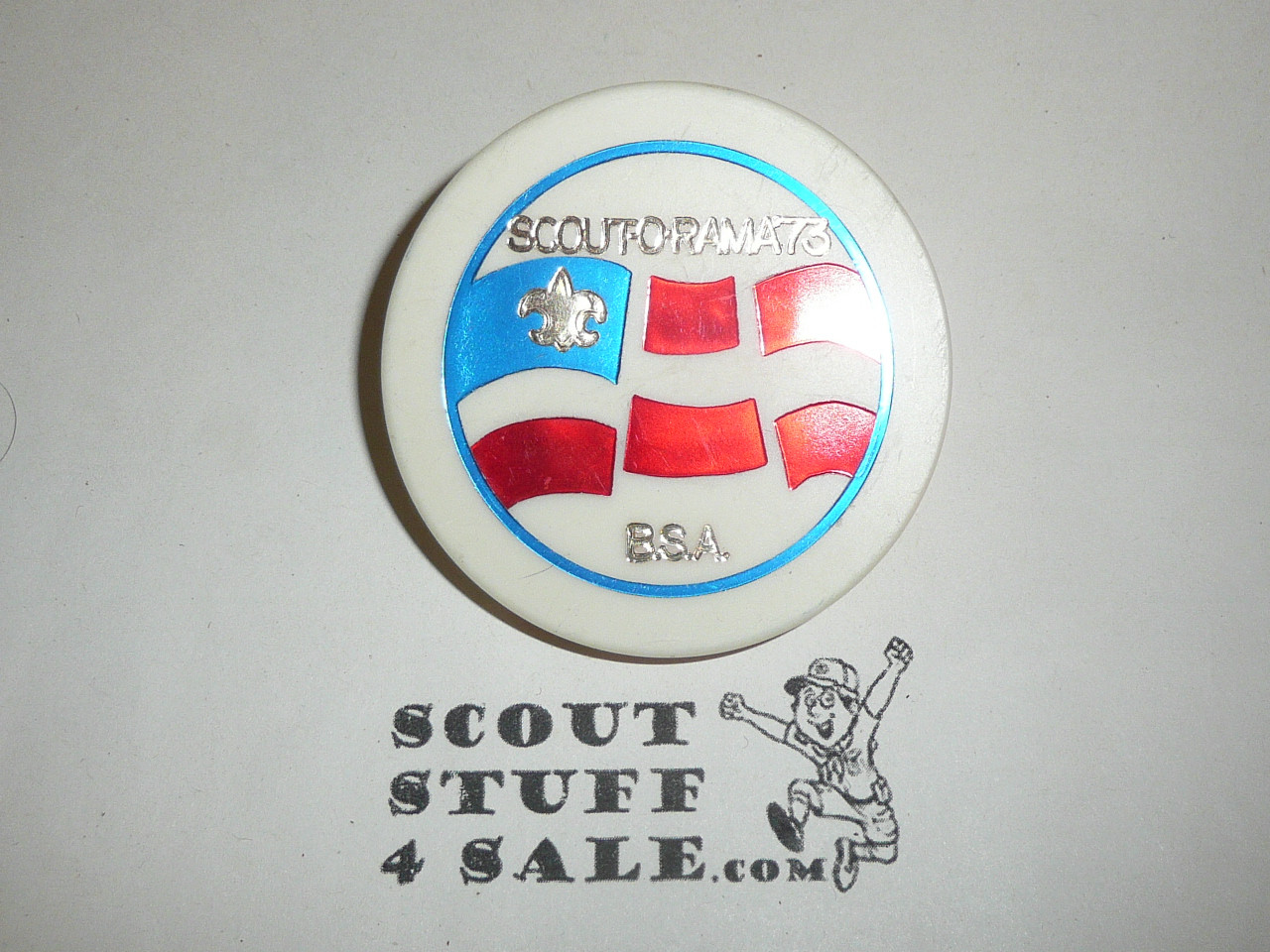 Generic 1973 Scout-O-Rama Plastic Neckerchief Slide, by Torchy Plastics