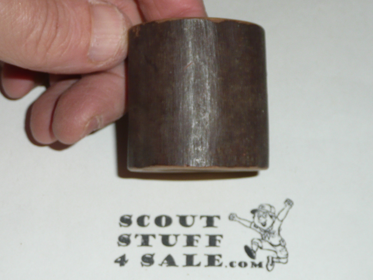 Round Wood Carved Neckerchief Slide #15