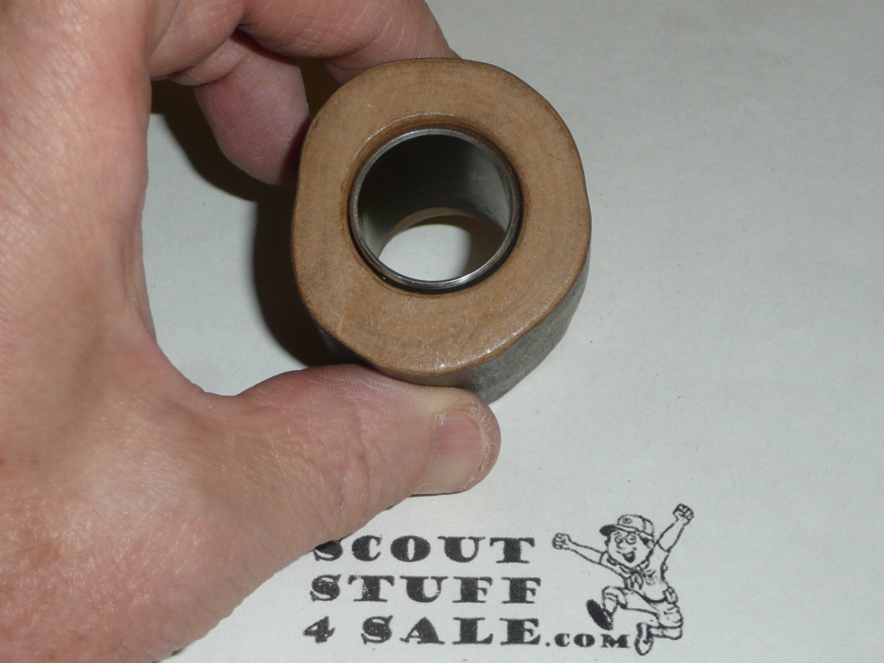 Round Wood Carved Neckerchief Slide #15