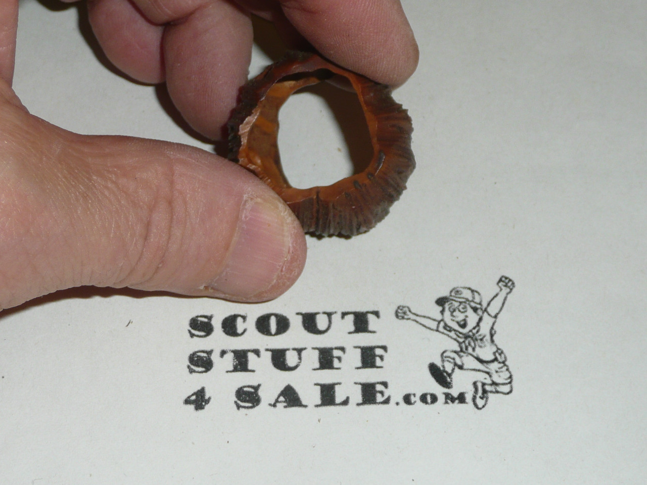 Round Wood Carved Neckerchief Slide #21