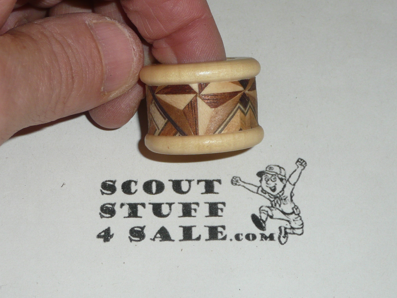 Round Wood Decorated Neckerchief Slide #3