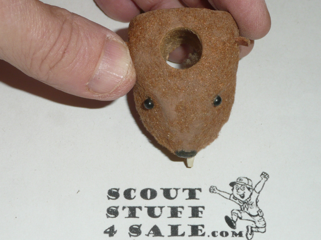 Beaver Head Neckerchief Slide