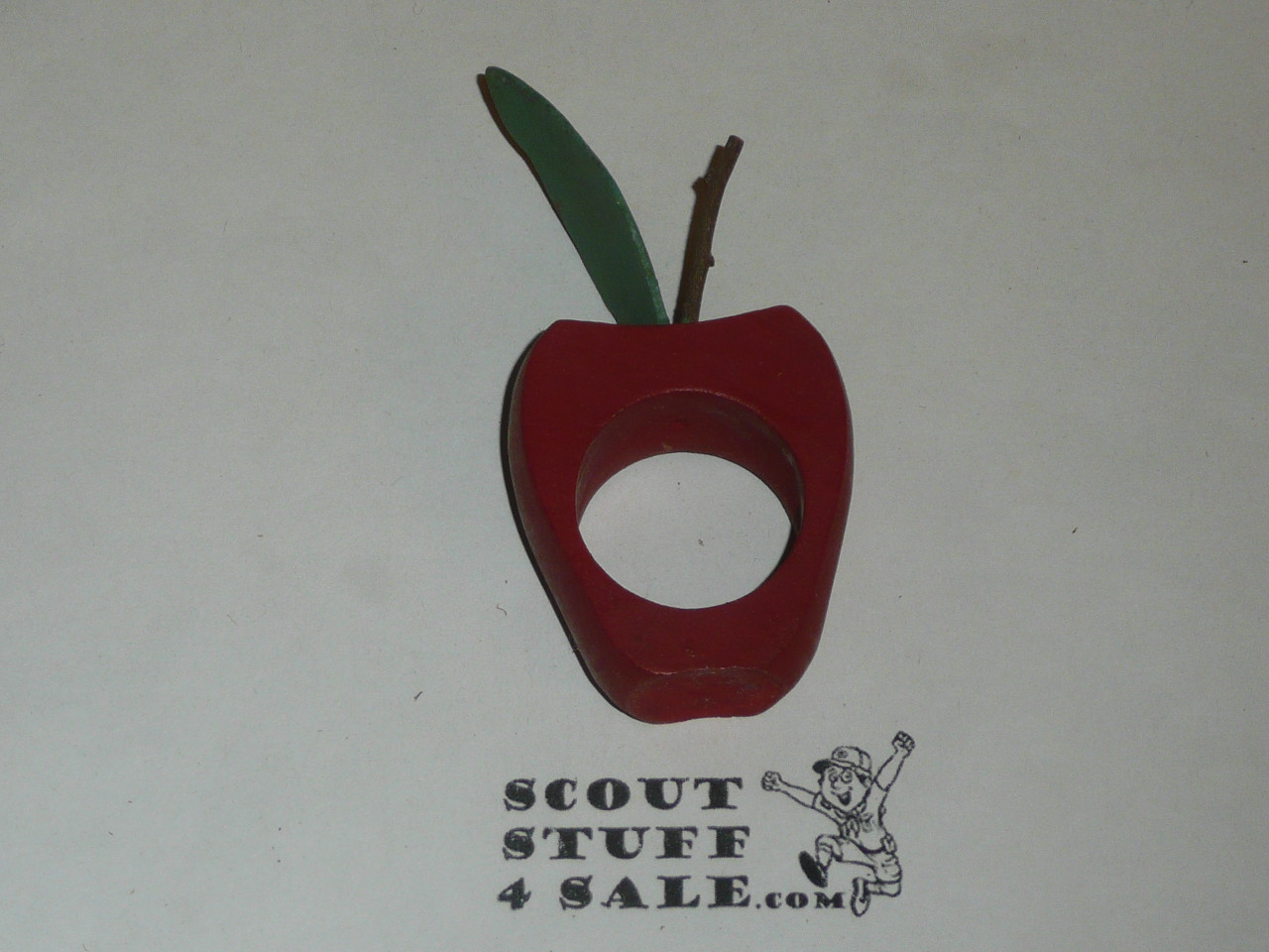 Carved Wood Apple Neckerchief Slide