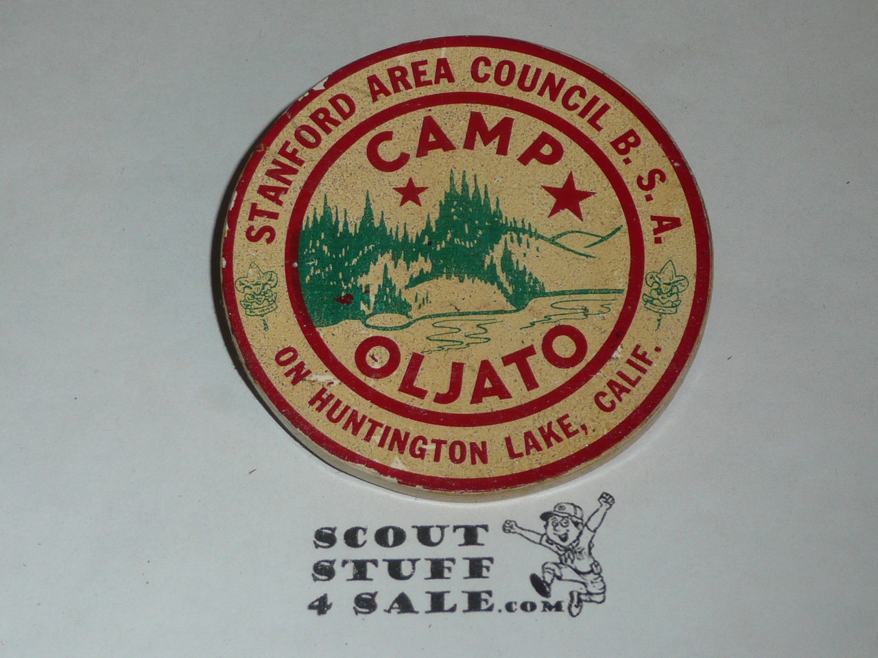 Camp Oljato Wood Neckerchief Slide, Stanford Area Council