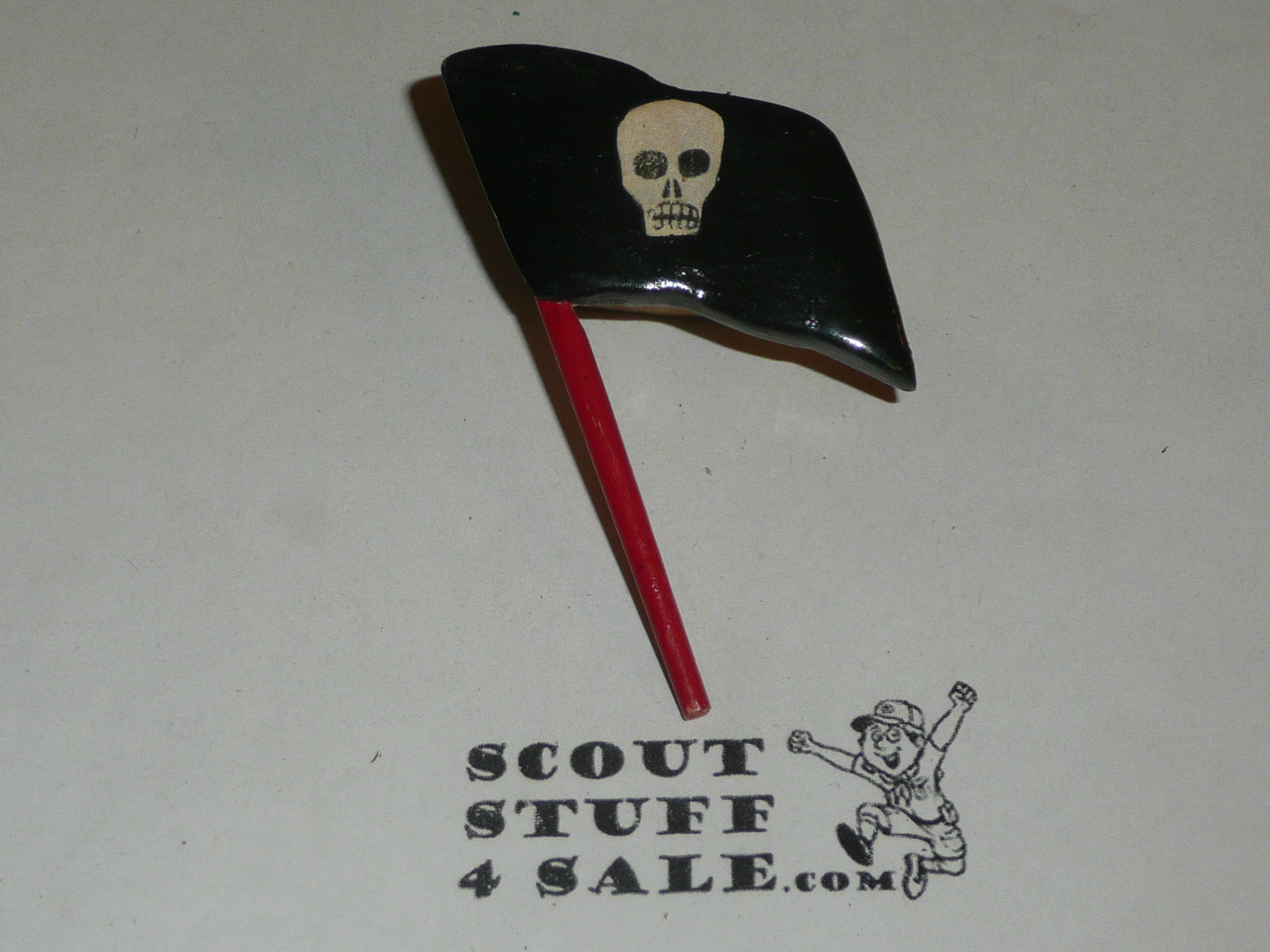 Carved Wood Pirate Flag Neckerchief Slide