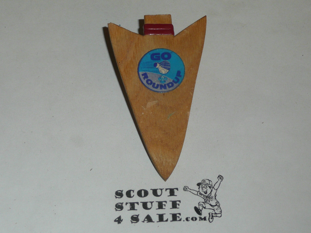 Wood Arrowhead Go Round-up Neckerchief Slide