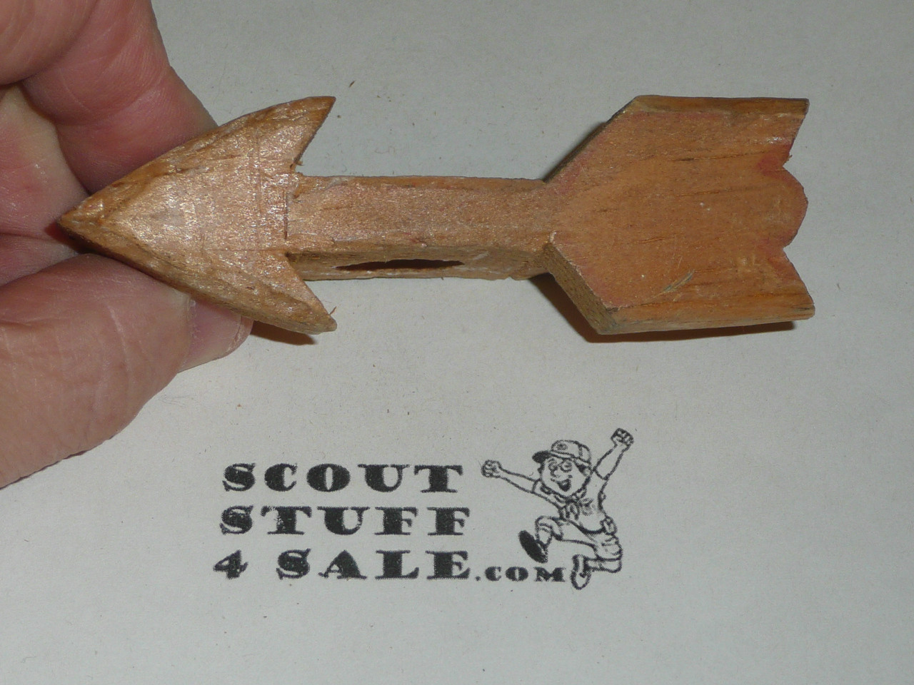 Wood Carved Arrow Neckerchief Slide #2