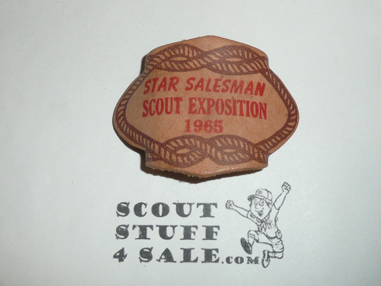 1965 Generic Exposition Star Salesman Leather Neckerchief Slide