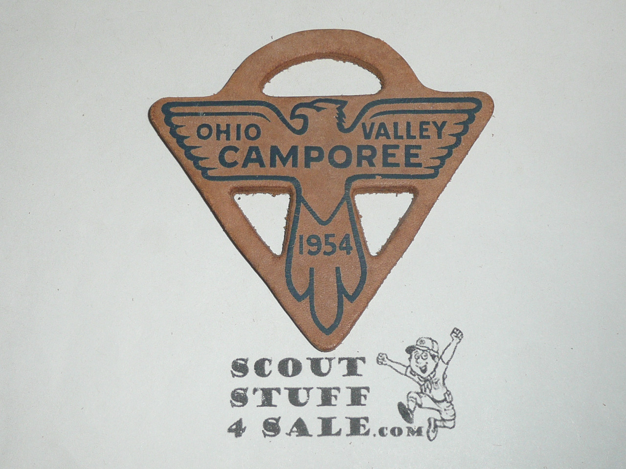 1954 Ohio Valley Council Camporee Leather Neckerchief Slide
