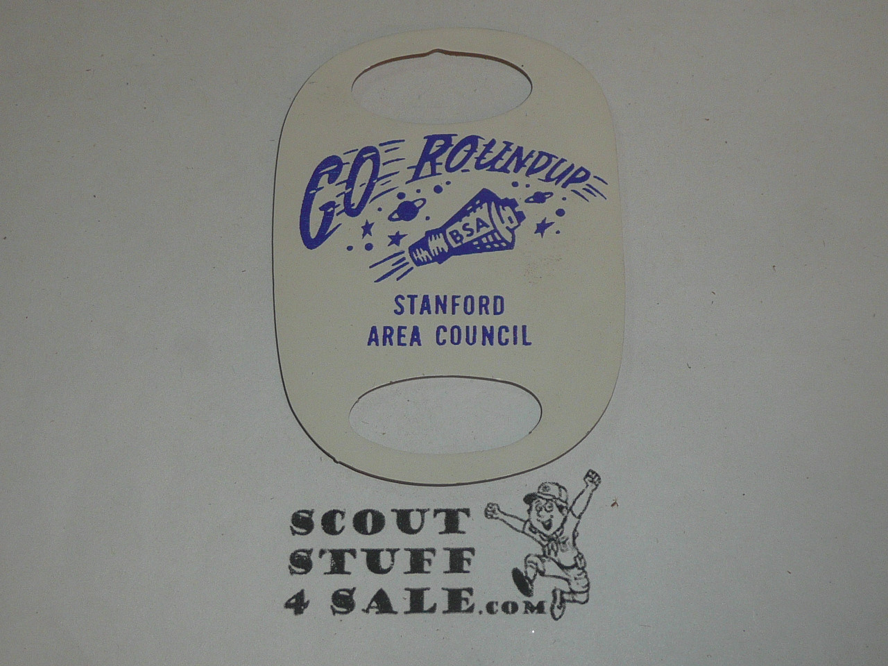 Stanford Area Council Go Roundup Leather Neckerchief Slide