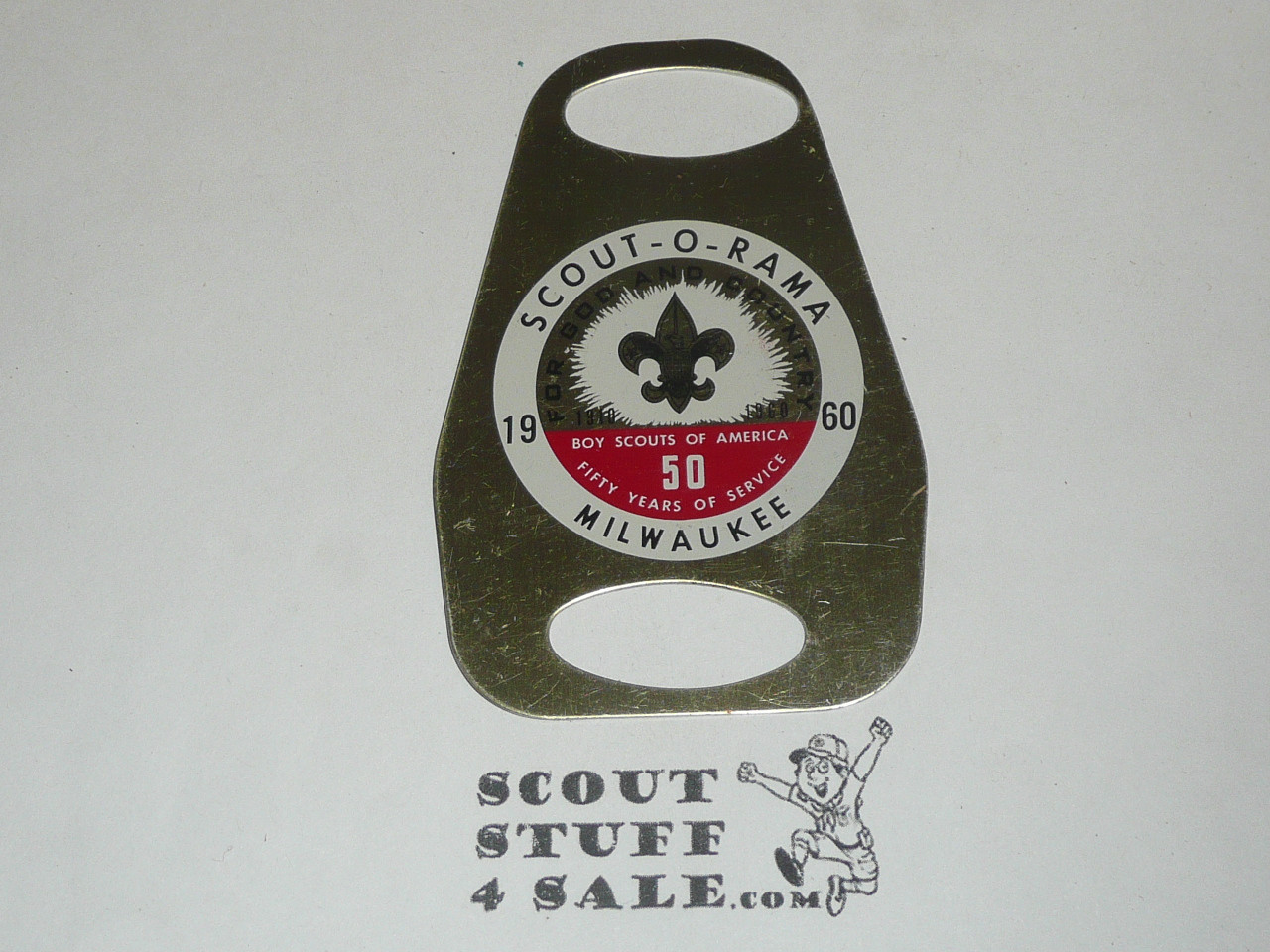 1960 Milwaukee Council Scout-O-Rama Metal Neckerchief Slide