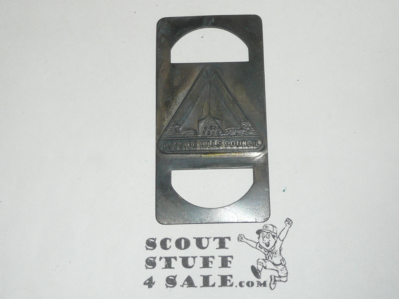 Hoosier Hills Council 3rd Year Camper Metal Neckerchief Slide