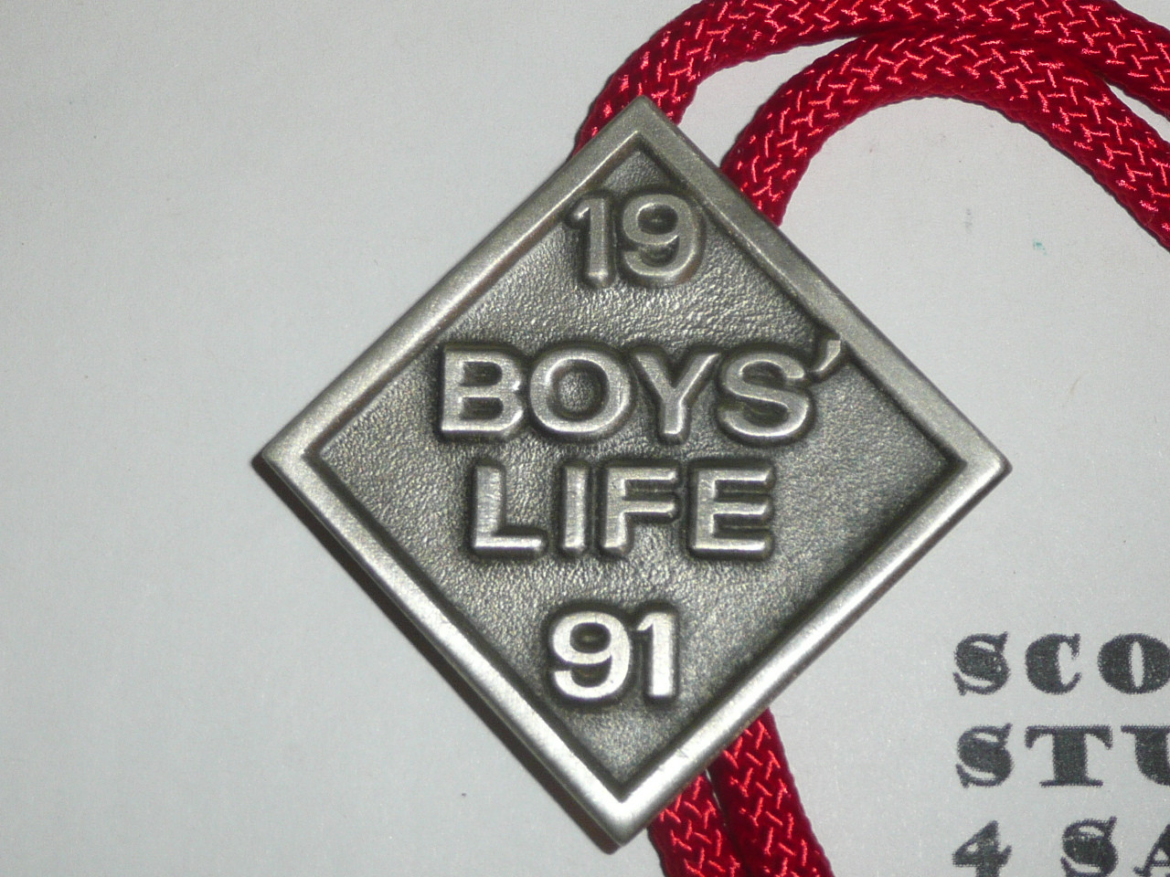 1991 Boys' Life Cast Metal Bolo Tie