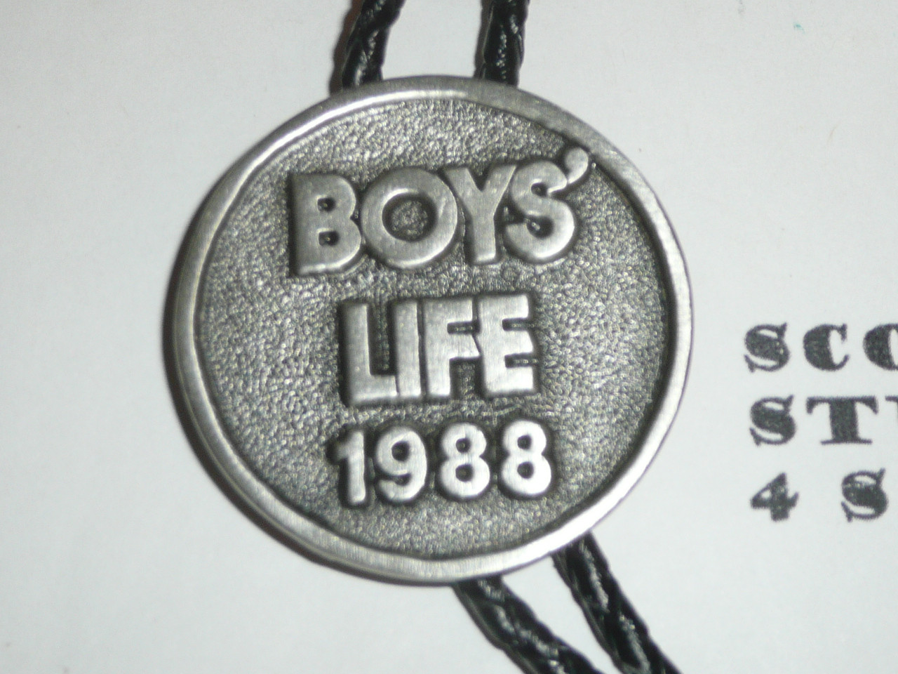 1988 Boys' Life Cast Metal Bolo Tie