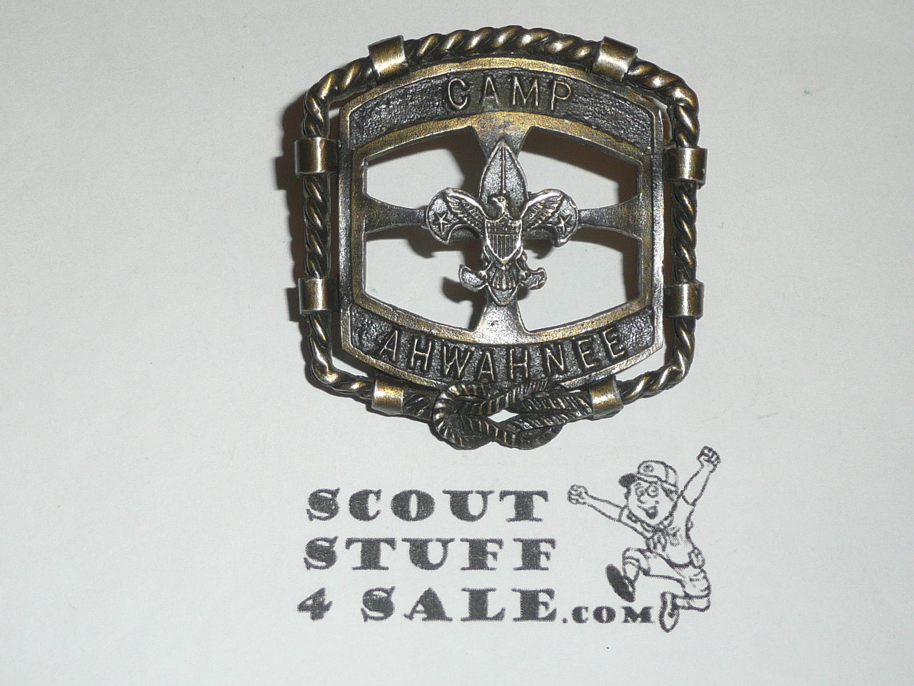 Camp Ahwahnee Cast Bronze Neckerchief Slide