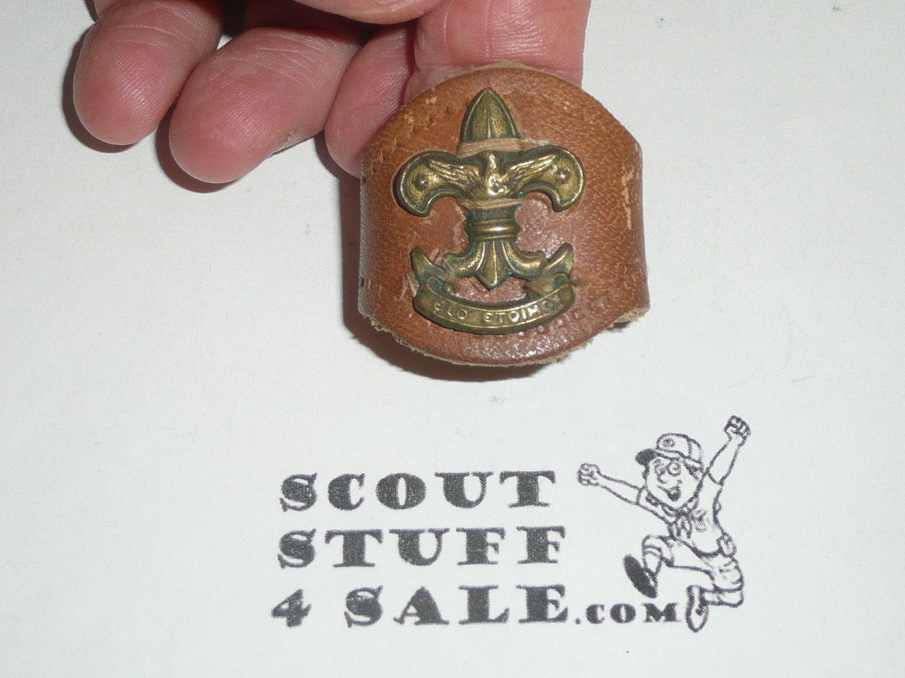 Non-BSA Foreign Boy Scout Stamped Metal Neckerchief Slide #3
