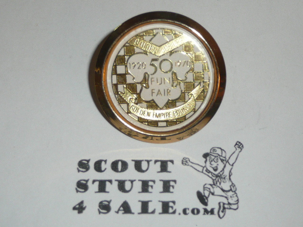 1970 Golden Empire Council 50th Anniversary Fun Fair Metal Neckerchief Slide