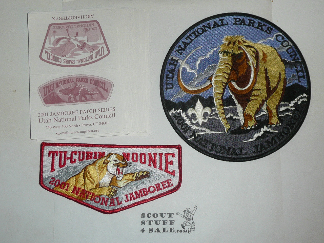 2001 Boy Scout National Jamboree Utah National Parks Council JSP Set of 16, jacket patch, flap patch and card set