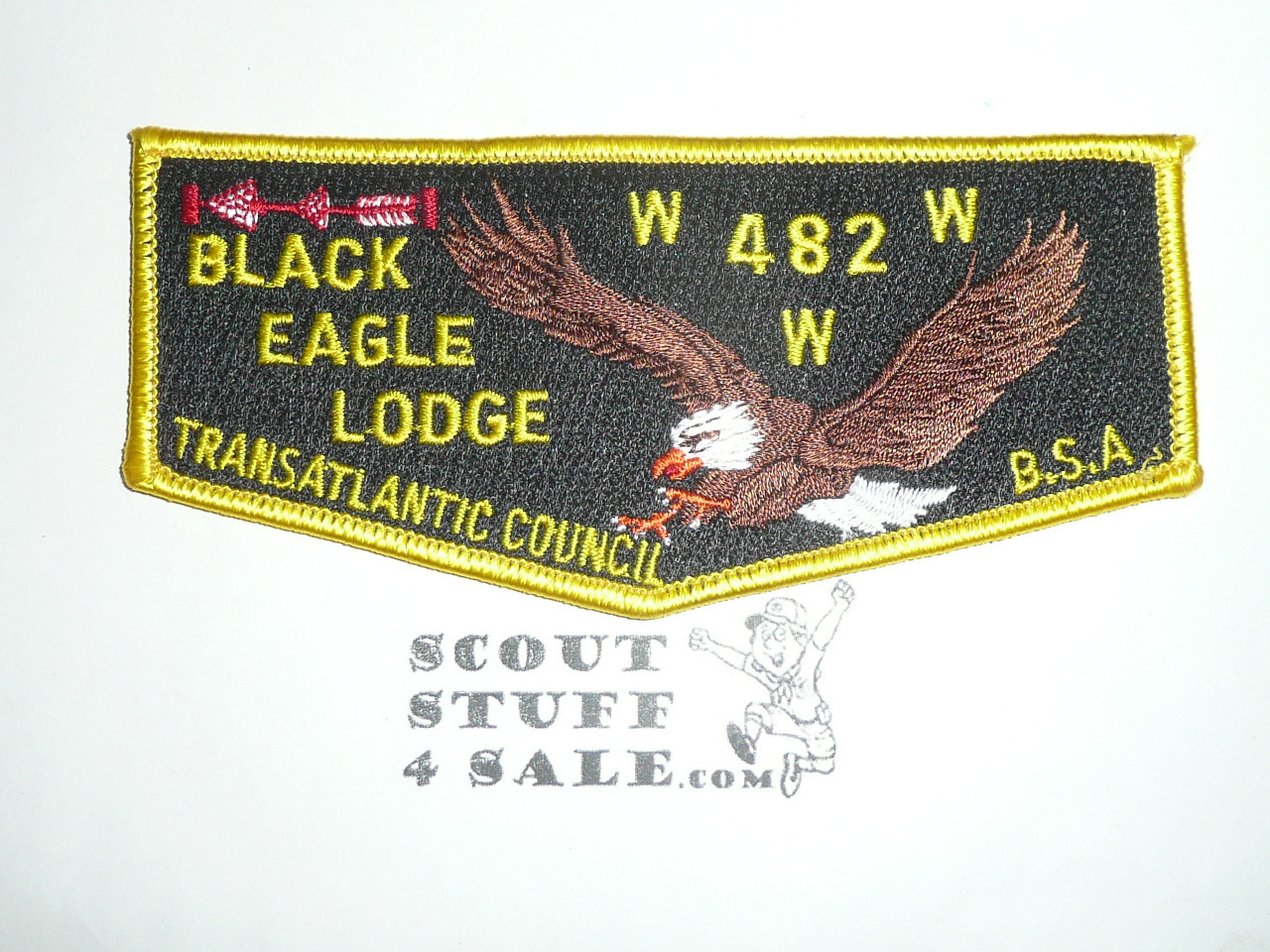 Order of the Arrow Lodge #482 Black Eagle s22 Vigil Flap Patch