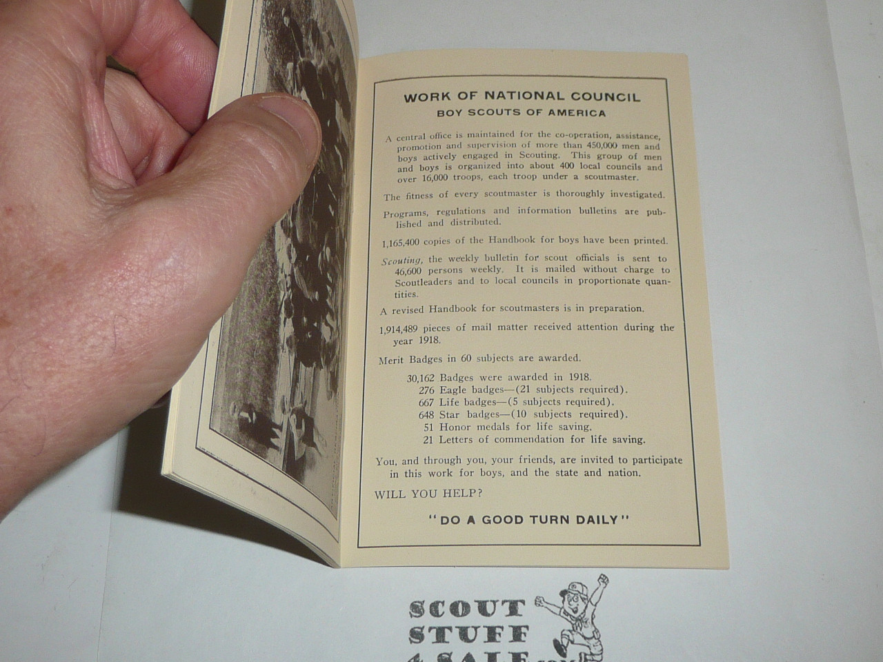 1920 What Boy Scouts Do, Boy Scout Promotional Brochure, Pictoral book, Great teens Scouting pictures, 24 pages, 9-20 printing