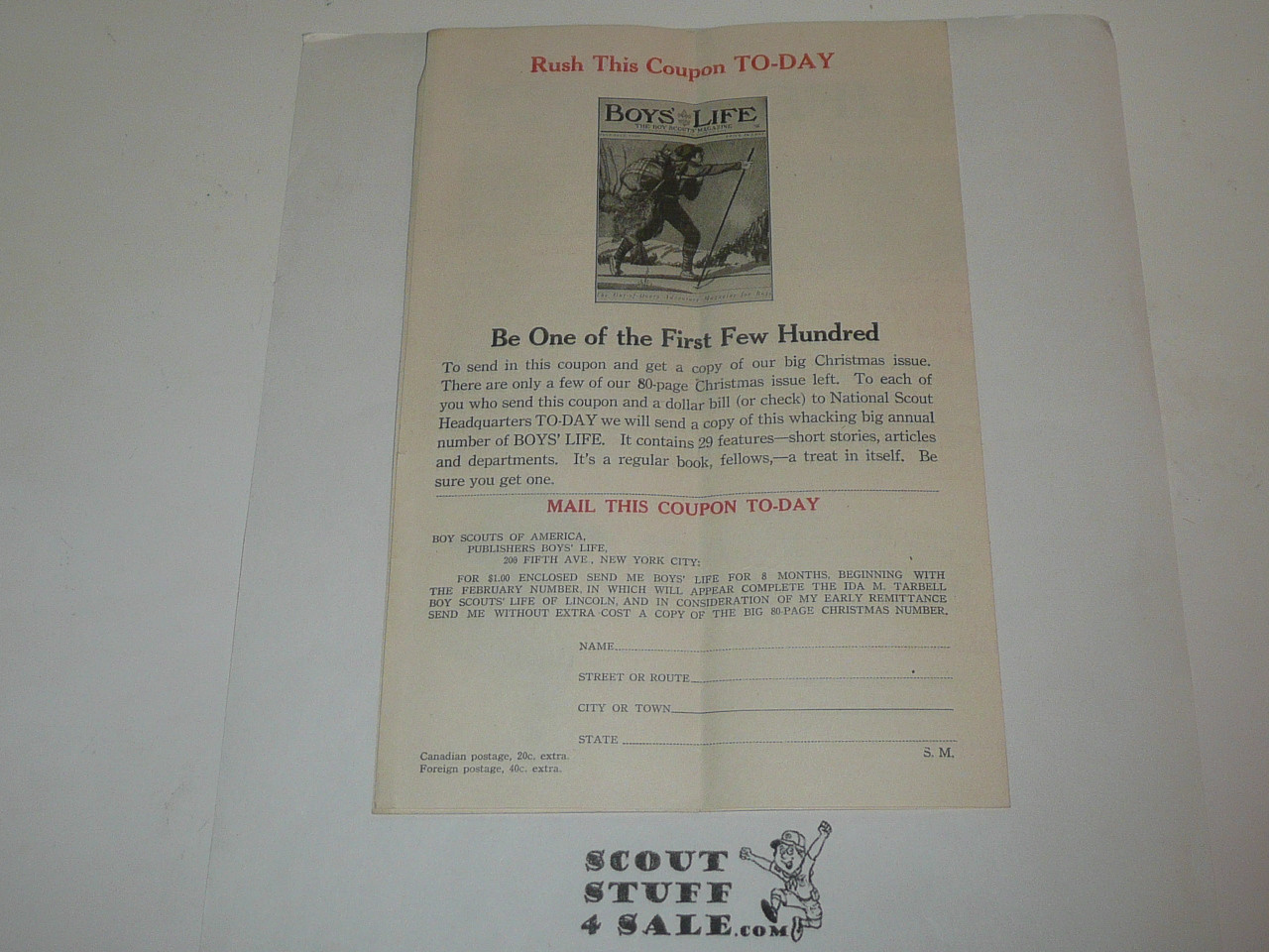 1920 Boys' Life Promotional Brochure, 4 pages