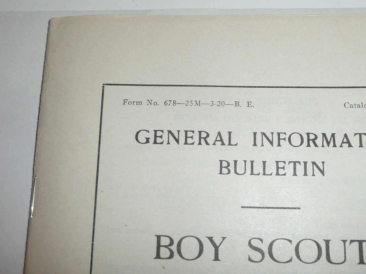 General Information Bulletin, March 1920 Printing, 48 Pages
