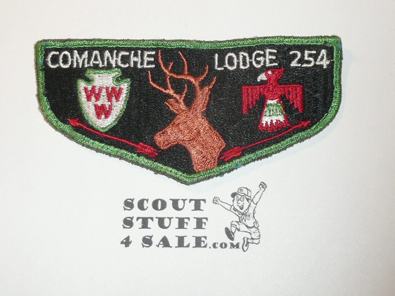 Order of the Arrow Lodge #254 Comanche s1a First Flap Patch, previously sewn but shows well