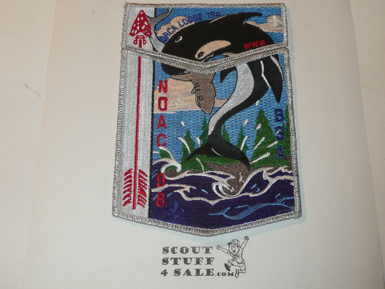 Order of the Arrow Lodge #194 Orca 1998 NOAC 2 piece Flap Patch Set