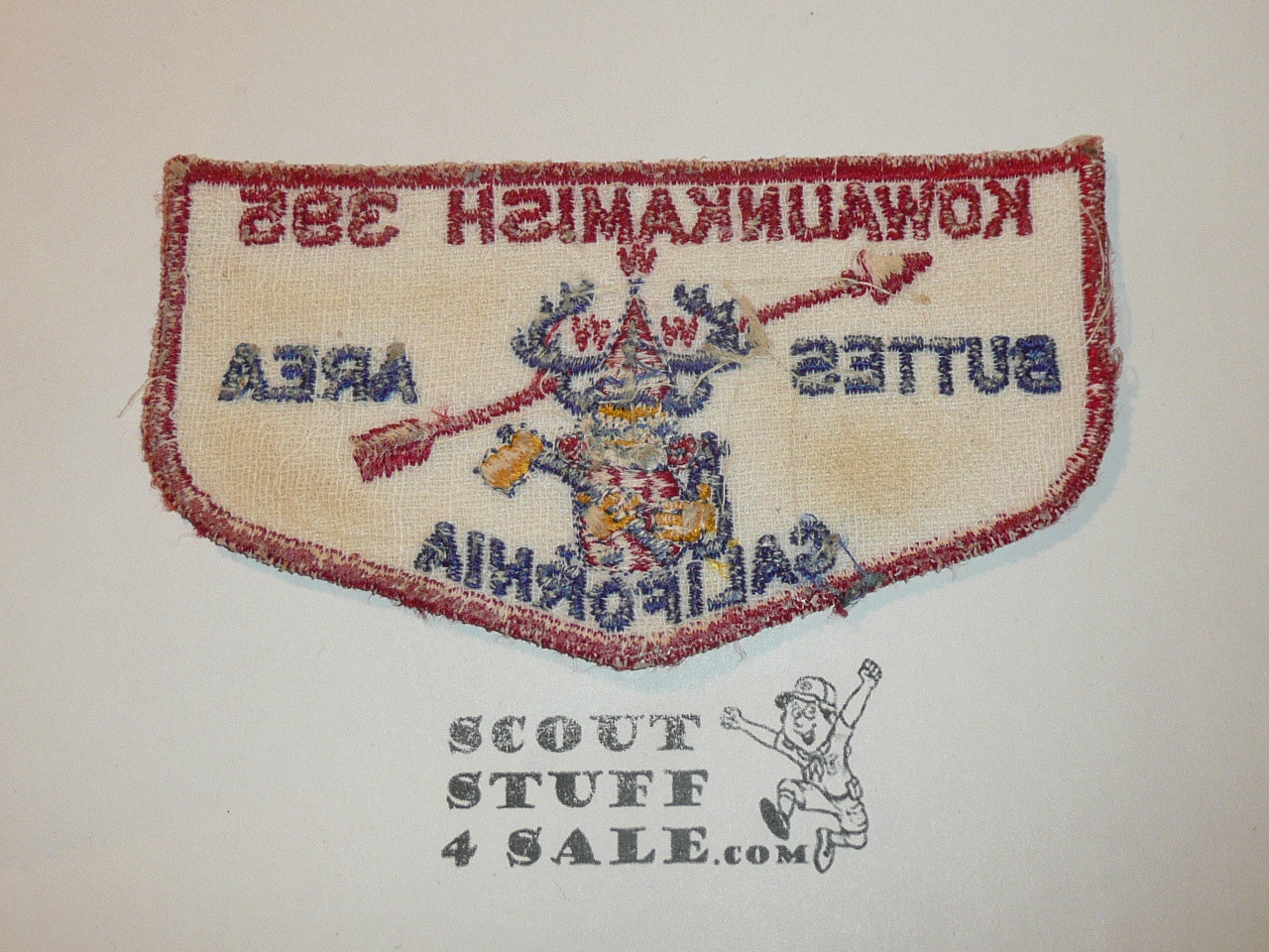 Order of the Arrow Lodge #395 Kowaunkamish f1a First Flap Patch, minor twill discoloration
