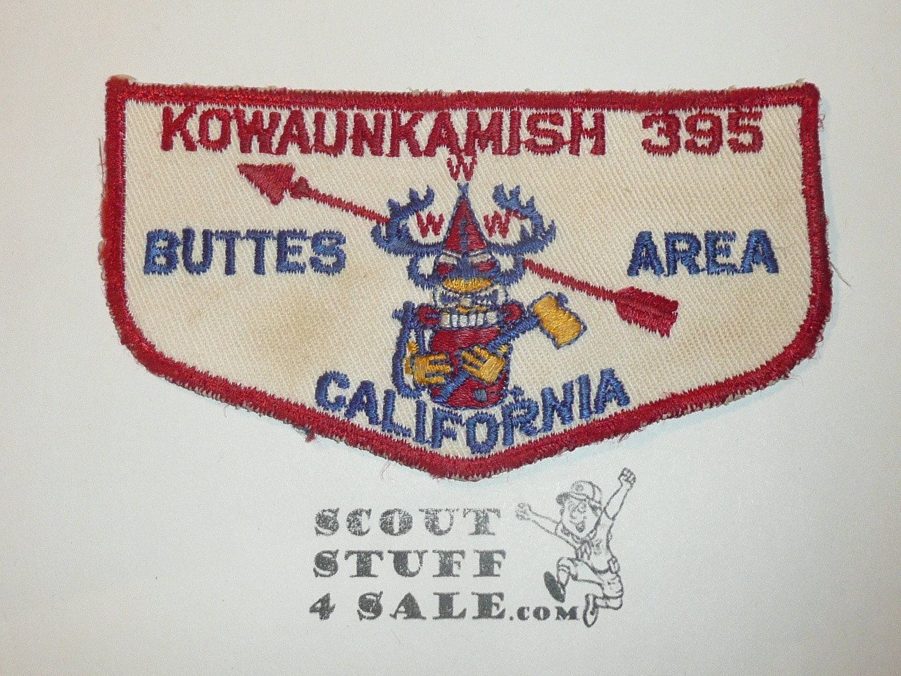 Order of the Arrow Lodge #395 Kowaunkamish f1a First Flap Patch, minor twill discoloration