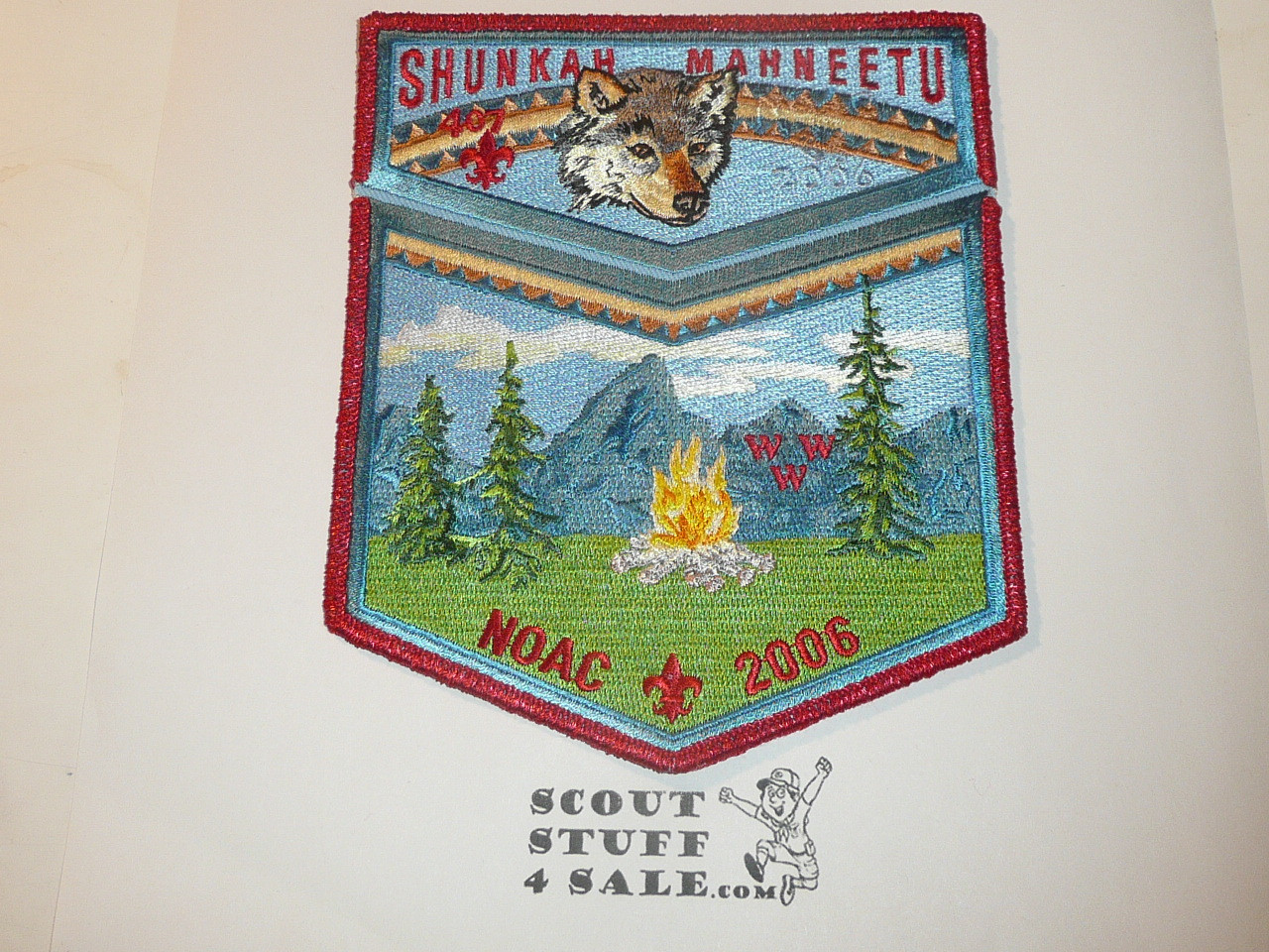 Order of the Arrow Lodge #407 Shunkah Mahneetu 2006 NOAC 2 Piece Flap Patch Set - Boy Scout