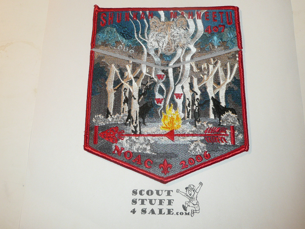 Order of the Arrow Lodge #407 Shunkah Mahneetu 2006 NOAC 2 Piece Flap Patch Set, Vigil