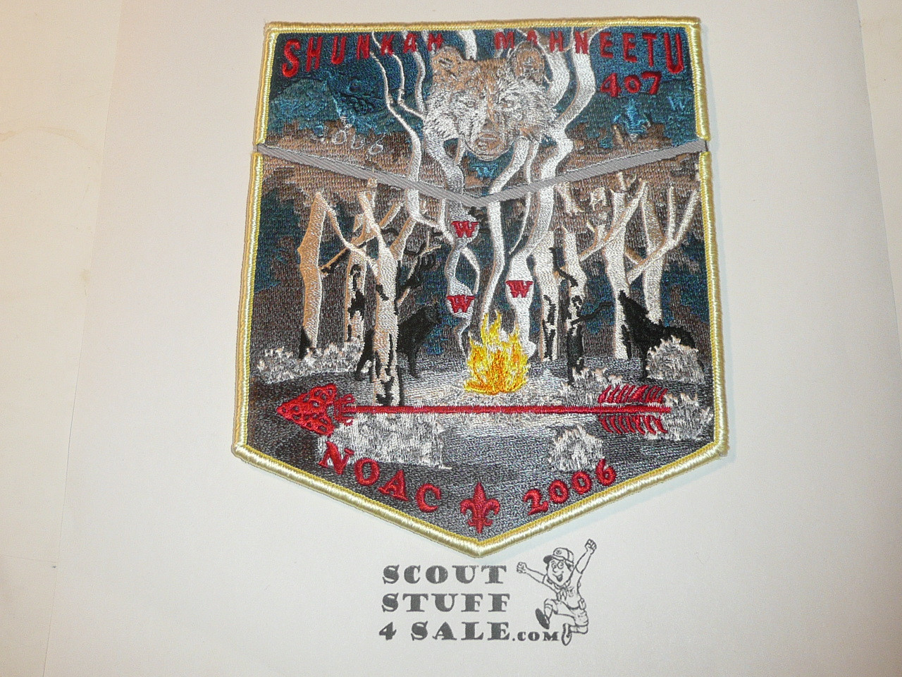 Order of the Arrow Lodge #407 Shunkah Mahneetu 2006 NOAC 2 Piece Flap Patch Set, Ordeal