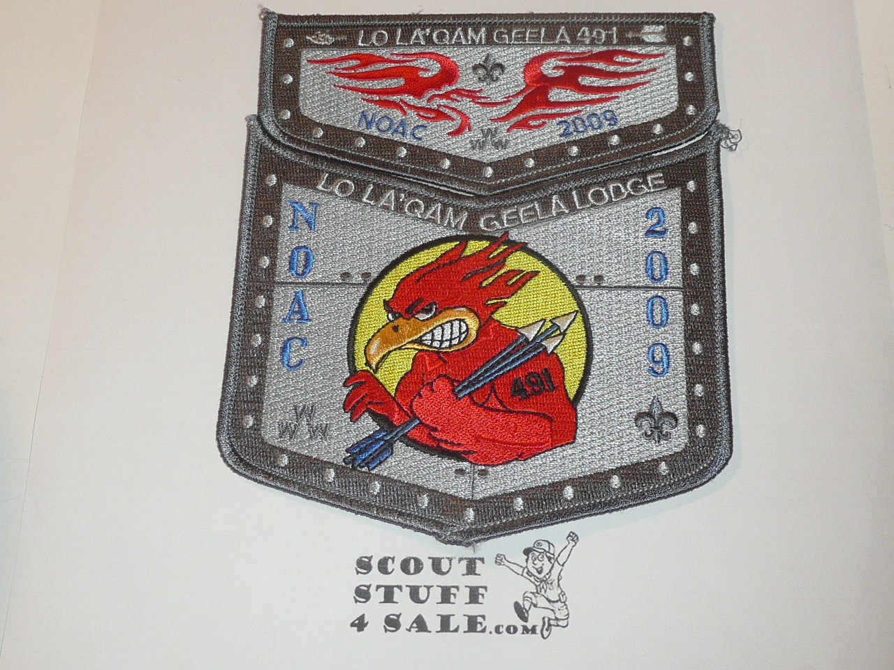 Order of the Arrow Lodge #491 Lo La 'Qam Geela 2009 NOAC 2 piece Flap Patch Set