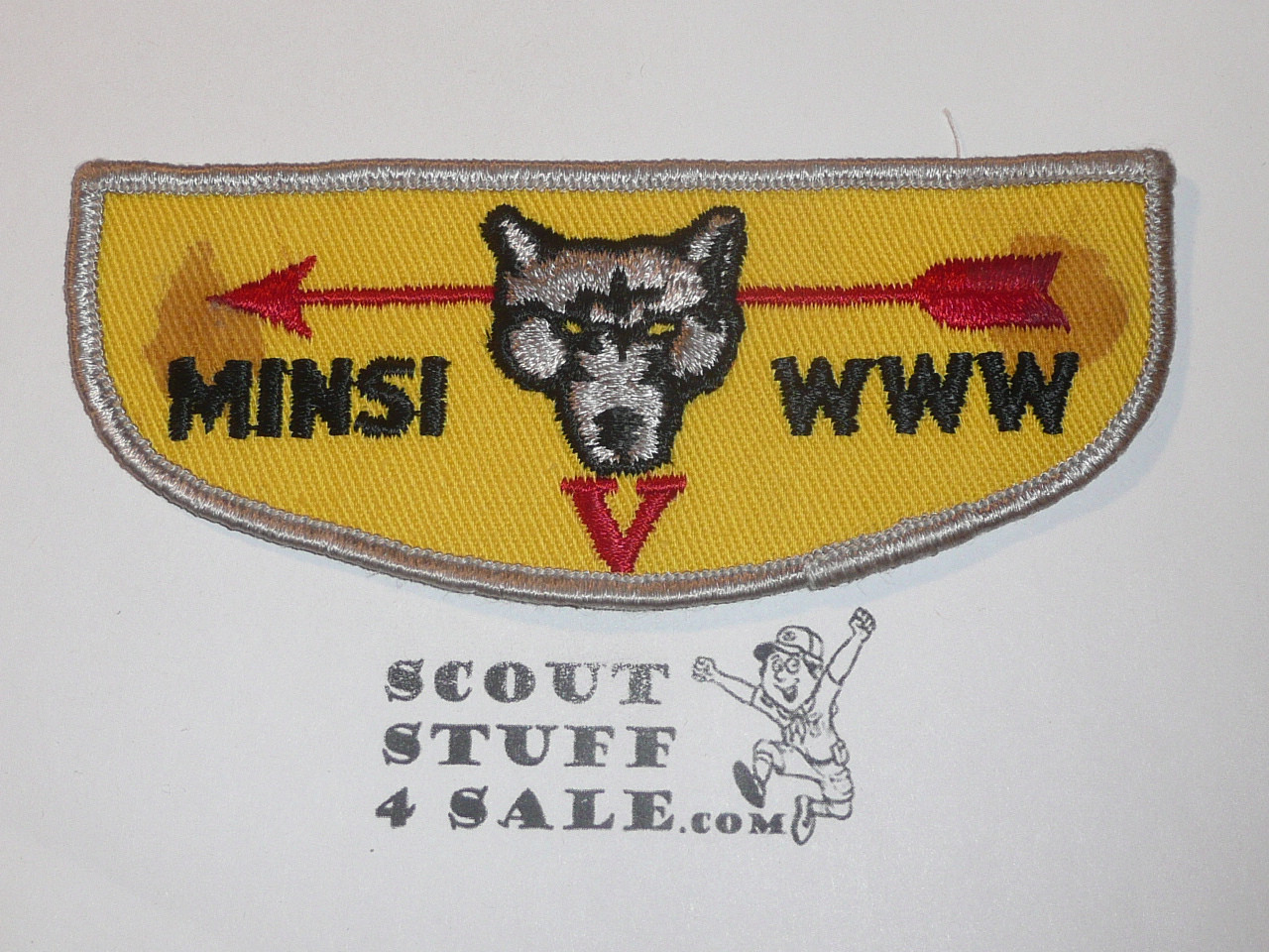 Order of the Arrow Lodge #5 Minsi f4 Flap Patch, two glue spots