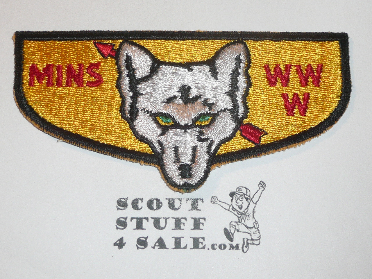 Order of the Arrow Lodge #5 Minsi s1 Flap Patch, thread break in name