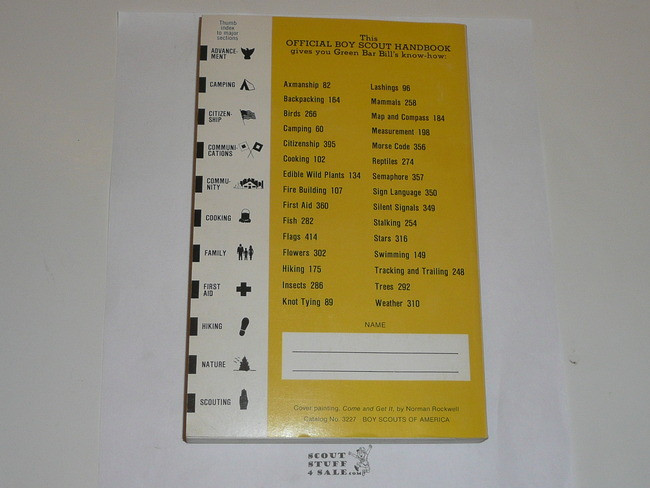 1980 Boy Scout Handbook, Ninth Edition, Third Printing, MINT condition, Last Norman Rockwell Cover