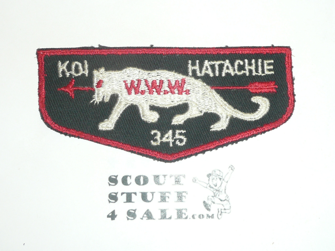 Order of the Arrow Lodge #345 Koi Hatchie f2c Flap Patch, MINT Condition - Boy Scout
