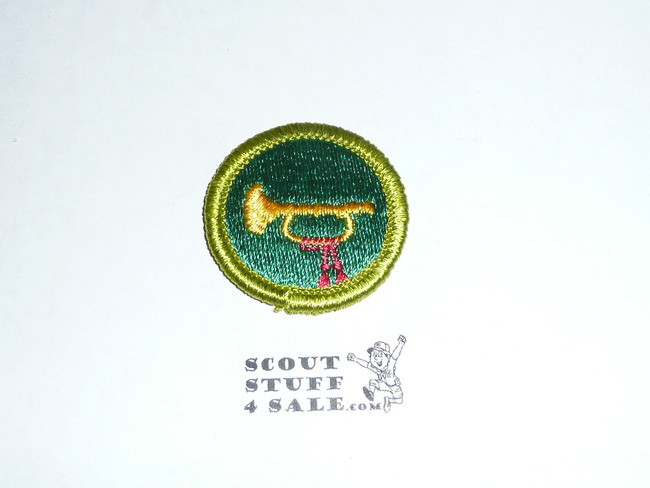 Bugling - Type H - Fully Embroidered Plastic Back Merit Badge (1972-2002)