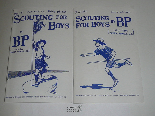 Scouting for Boys, By Robert Baden-Powell, Facsimile copies of the original Six Fortnightly parts, MINT