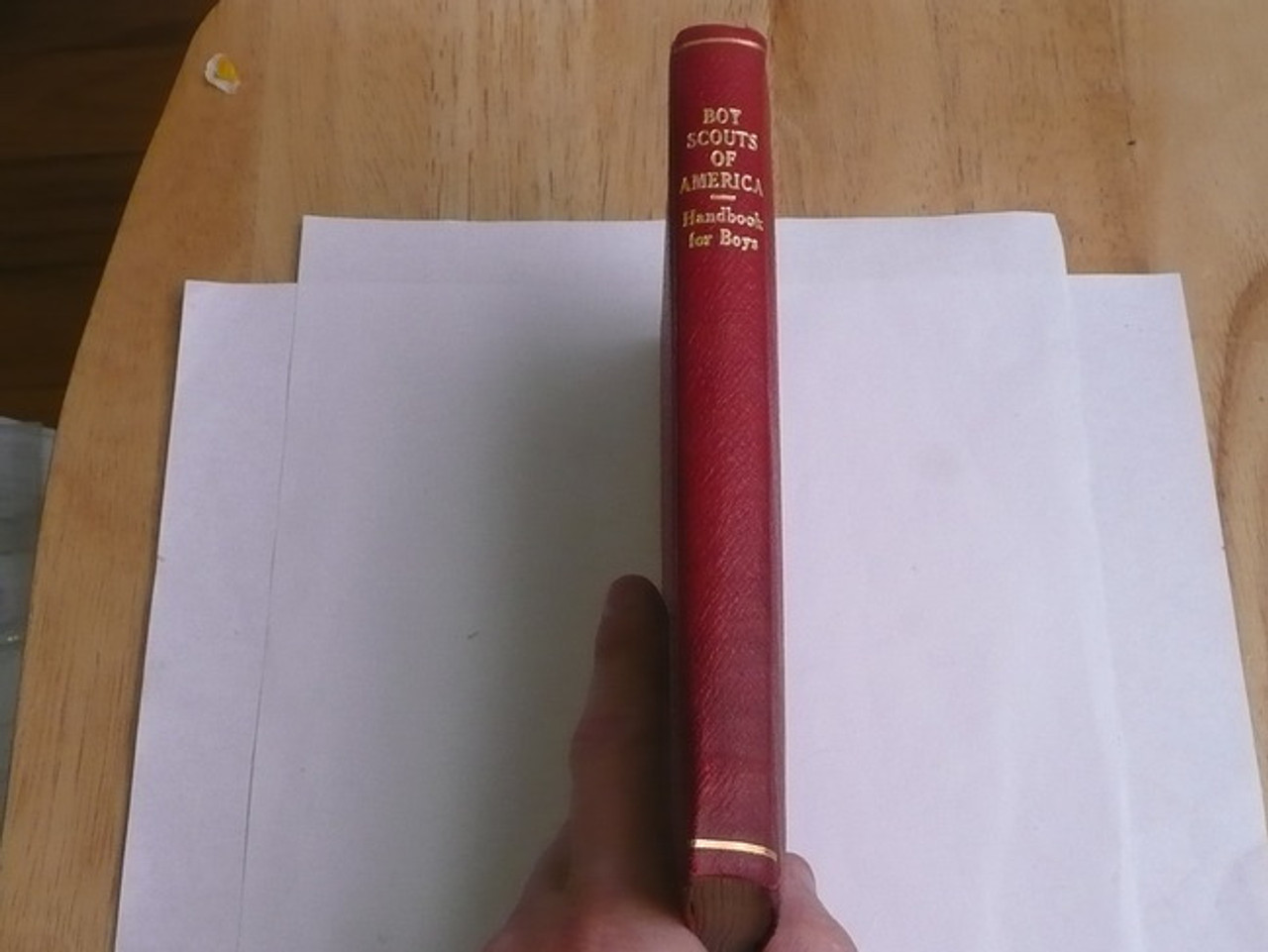 1919 Boy Scout Handbook, Second Edition, Twenty-first Printing, Red Leather binding, very light wear