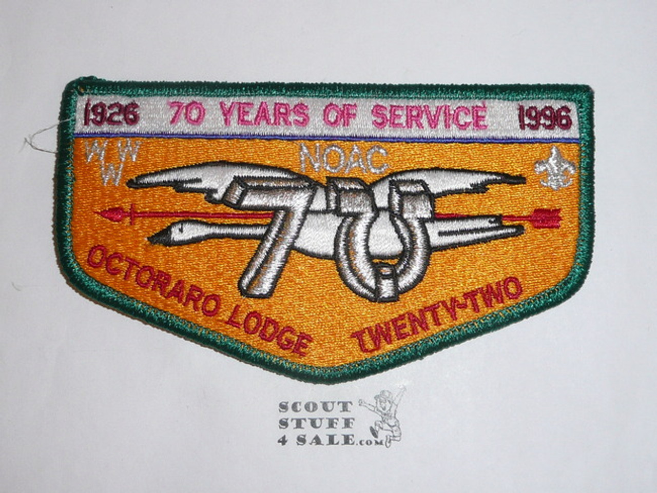 Order of the Arrow Lodge #22 Octoraro s58 Flap Patch - 1996 NOAC