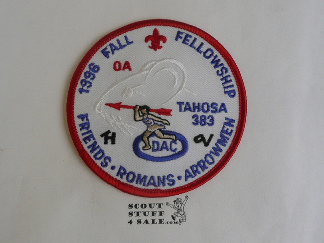 Order of the Arrow Lodge #383 Tahosa 1996 Fellowship Patch